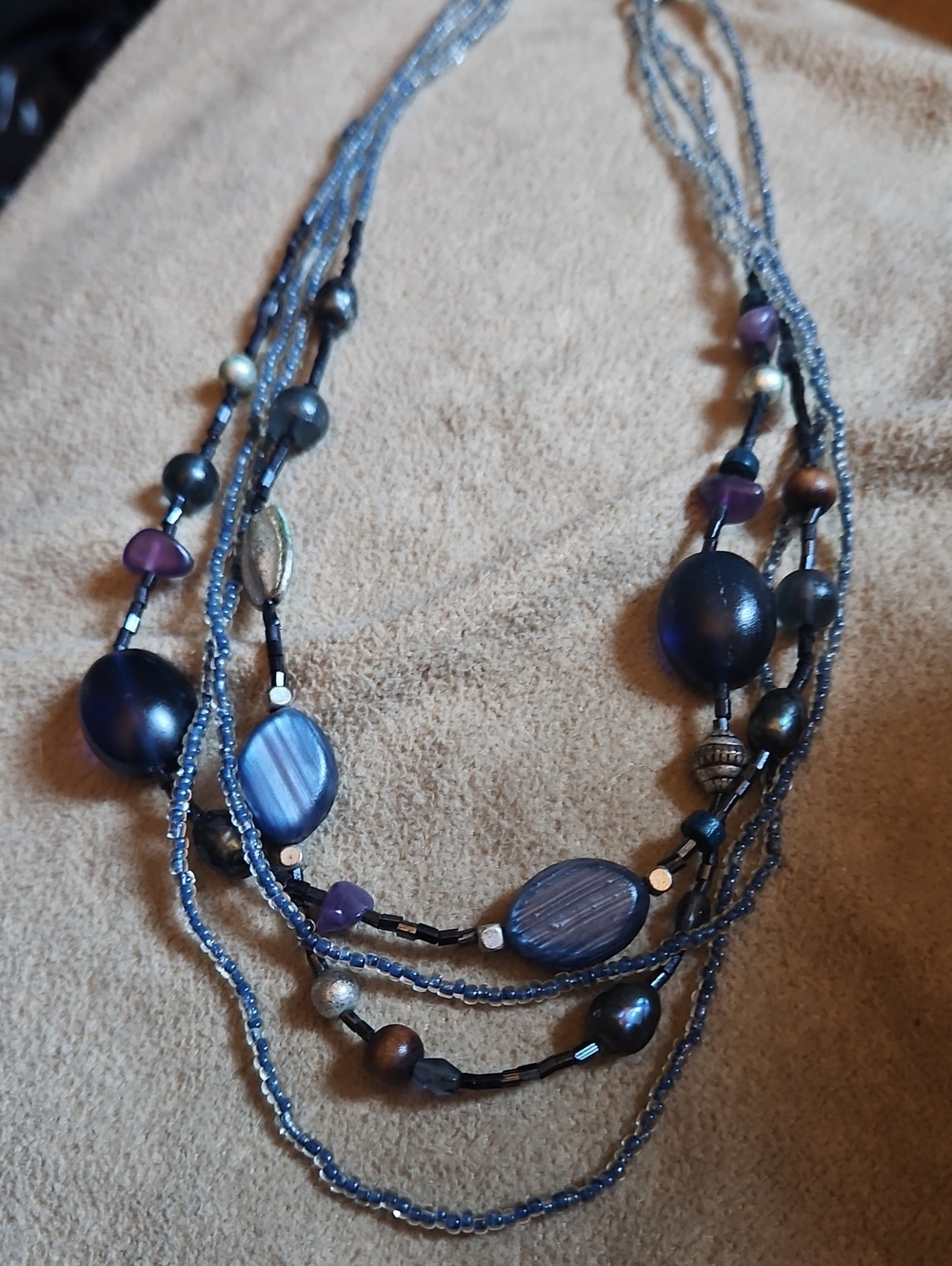Coldwater Creek Layered Beaded Necklace Glass Seed Beads Like New